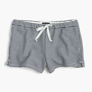J. Crew Navy and White Striped Women's Shorts - Size Lg